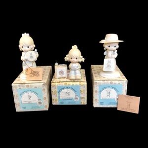 Vintage 1980s Enesco Precious Moments Figurines E-0006, E-0005, E-0104 NIB
